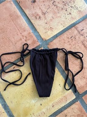 Black Plisse Bikini Bottom